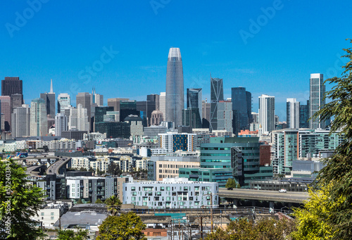 city skyline of San Francisco CA. 