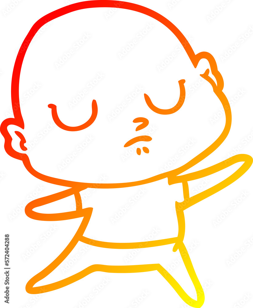 warm gradient line drawing cartoon bald man warm gradient line drawing cartoon bald man
