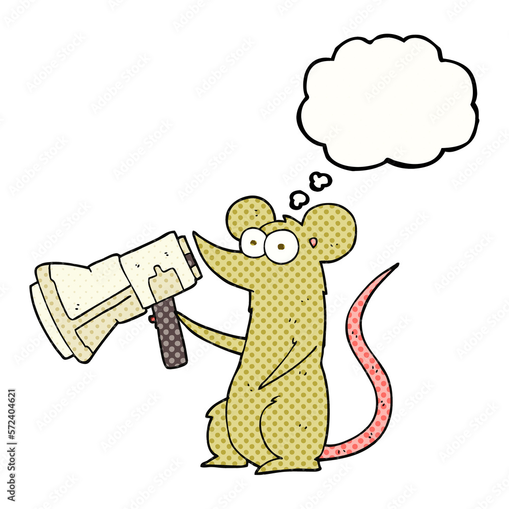 thought bubble cartoon mouse with megaphone thought bubble cartoon mouse with megaphone