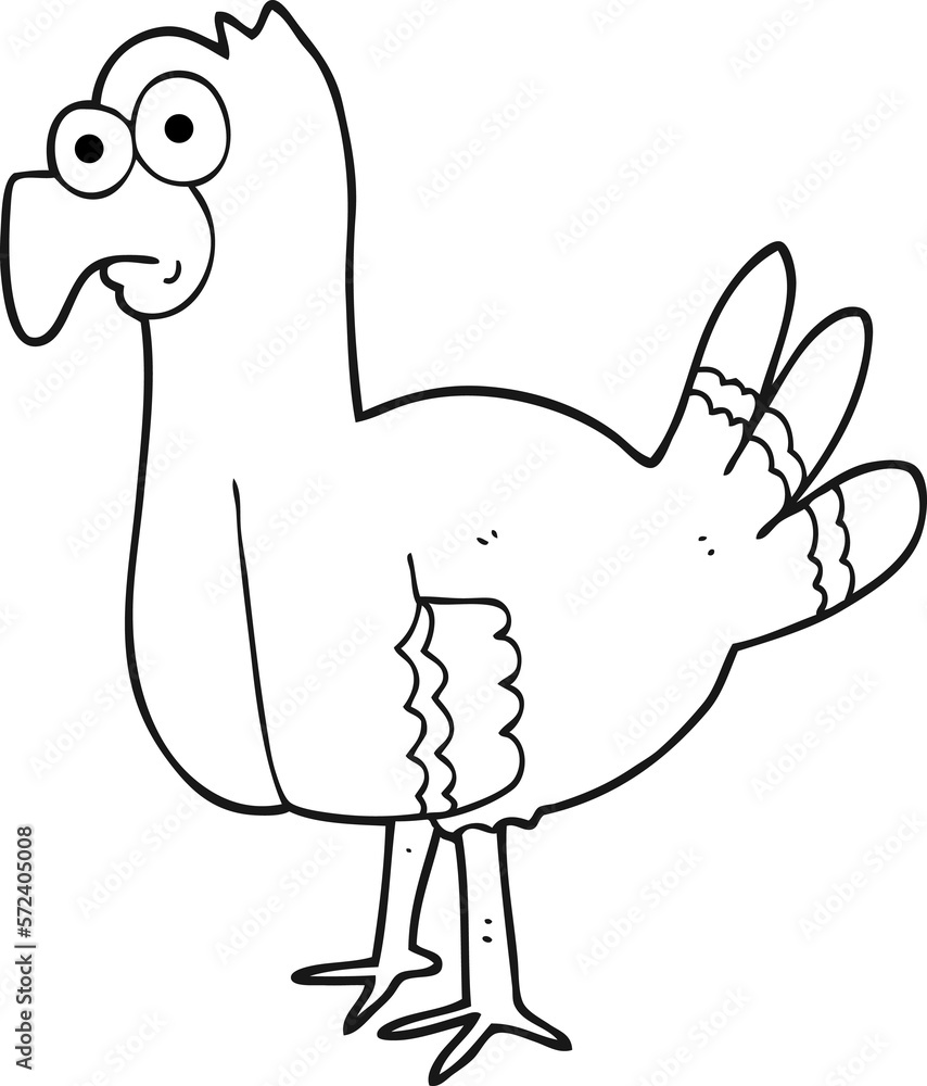 black and white cartoon bird black and white cartoon bird