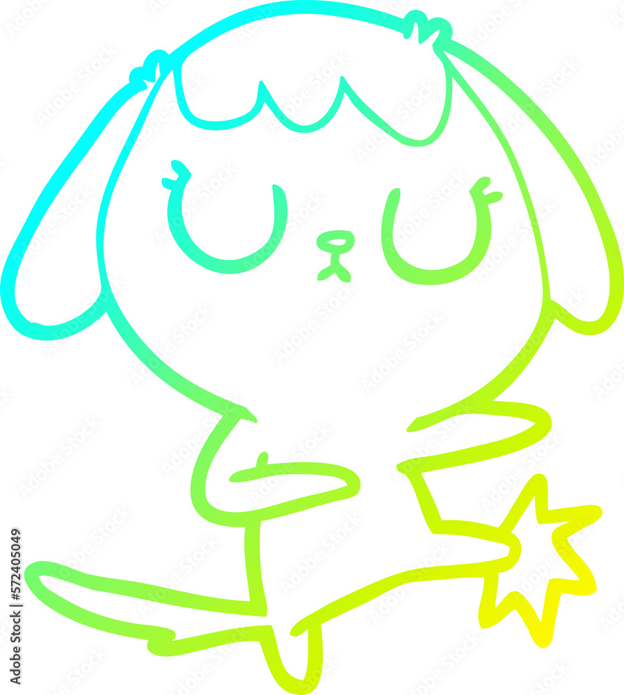 cold gradient line drawing cute cartoon dog cold gradient line drawing cute cartoon dog