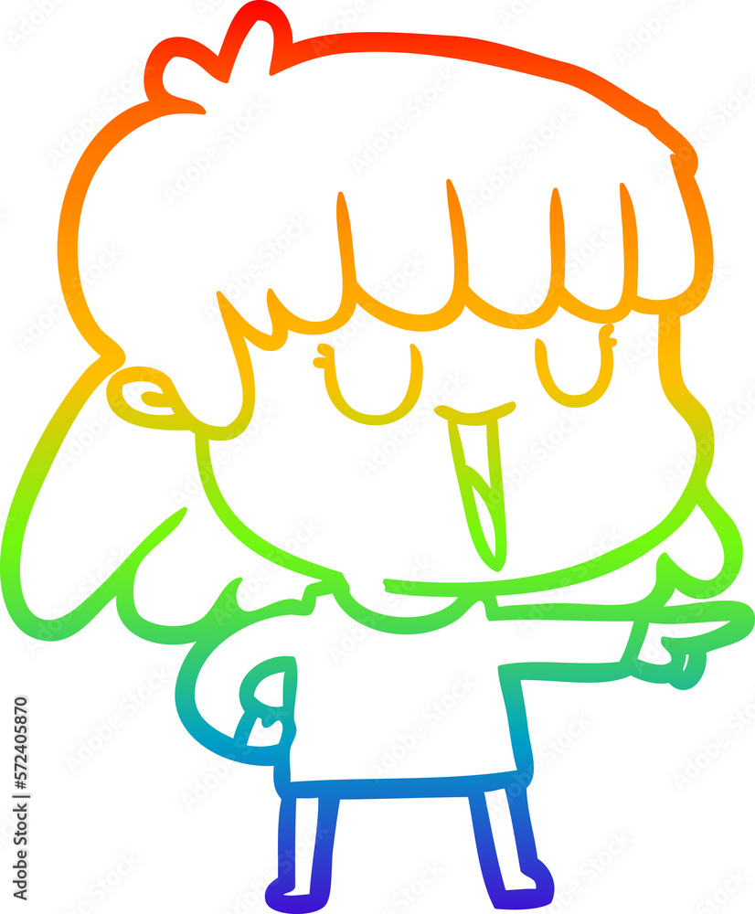 rainbow gradient line drawing cartoon woman rainbow gradient line drawing cartoon woman