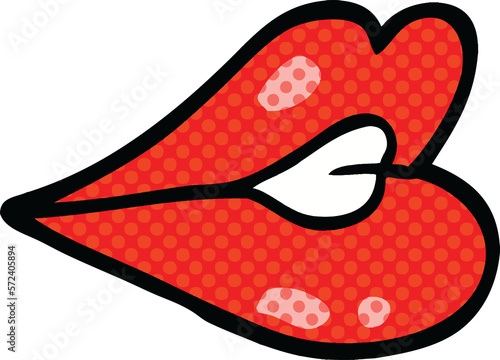 Canvas Print comic book style cartoon pouting lips