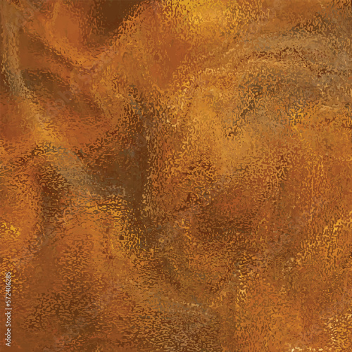 Abstract gold glitter grain pattern. Copper glossy noise wet  background. Metallic tile trendy texture. Bronze red rusty metal. Luxury sparkling golden foil wallpaper. Vector background
