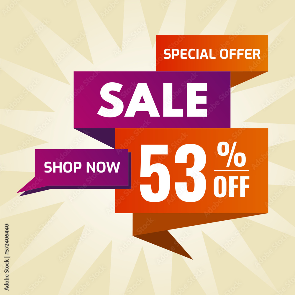 special offer sale buy now 53 percent off purple and orange
special offer sale buy now 53 percent off purple and orange