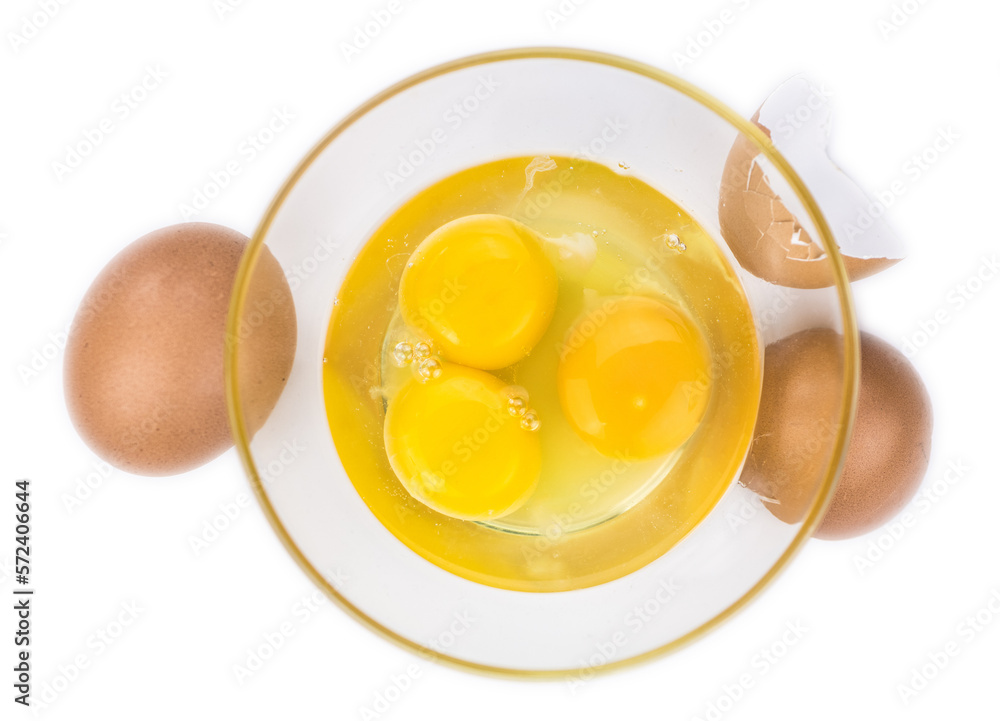 Some Raw Eggs isolated on white (selective focus). Some Raw Eggs isolated on white (selective focus).