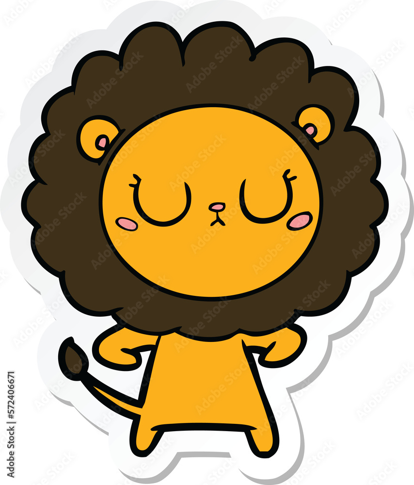 sticker of a cartoon lion sticker of a cartoon lion