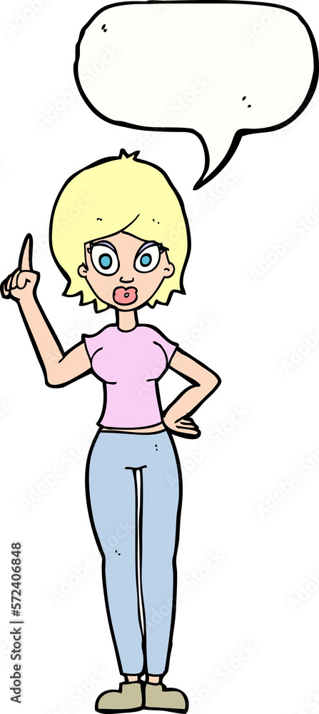 cartoon woman explaining her point with speech bubble cartoon woman explaining her point with speech bubble