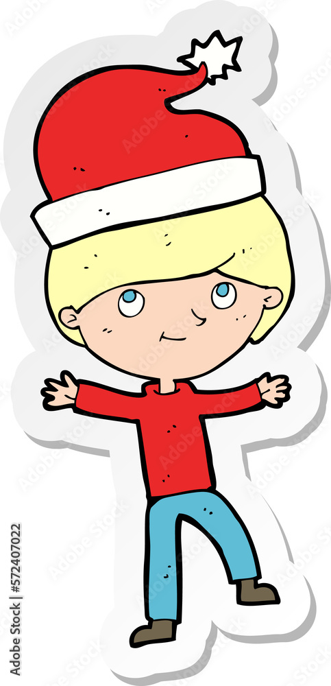 sticker of a cartoon man ready for christmas sticker of a cartoon man ready for christmas