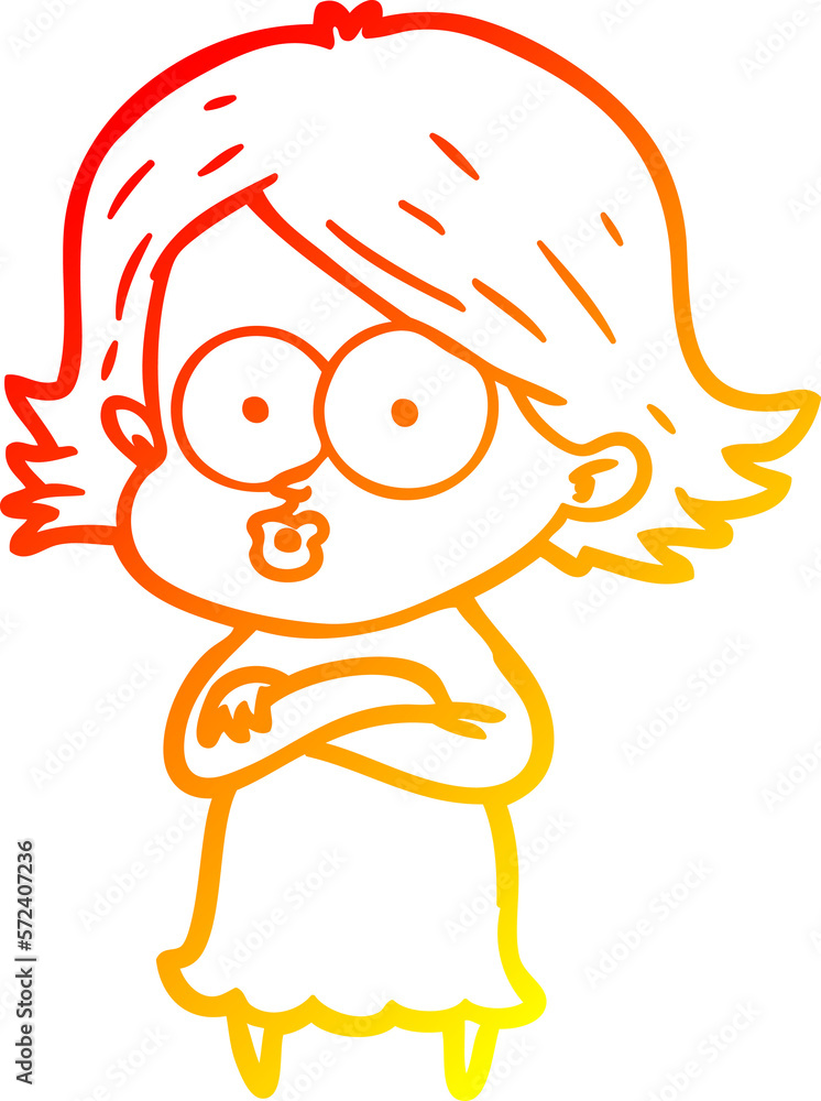 warm gradient line drawing cartoon girl pouting warm gradient line drawing cartoon girl pouting