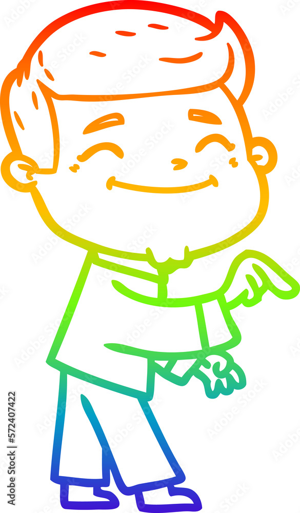 rainbow gradient line drawing happy cartoon man rainbow gradient line drawing happy cartoon man