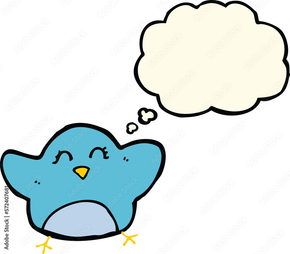 cartoon bird with thought bubble cartoon bird with thought bubble