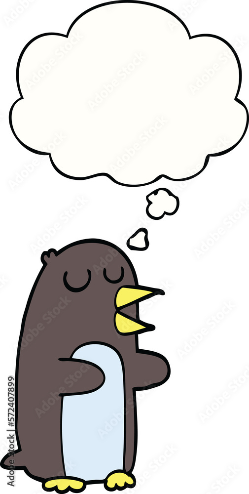cartoon penguin and thought bubble cartoon penguin and thought bubble