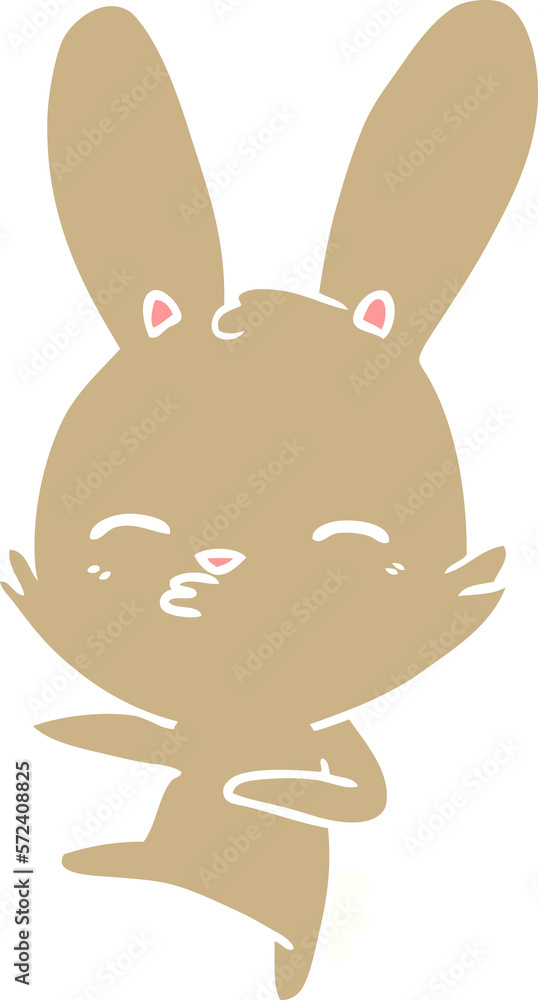 curious bunny flat color style cartoon curious bunny flat color style cartoon