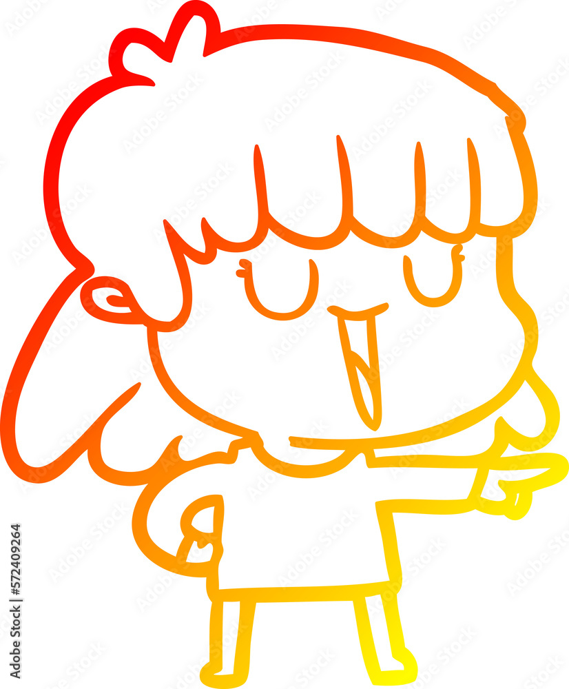 warm gradient line drawing cartoon woman warm gradient line drawing cartoon woman