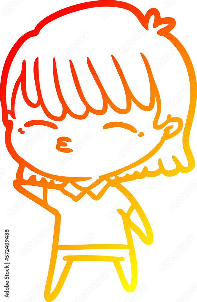 warm gradient line drawing cartoon woman warm gradient line drawing cartoon woman