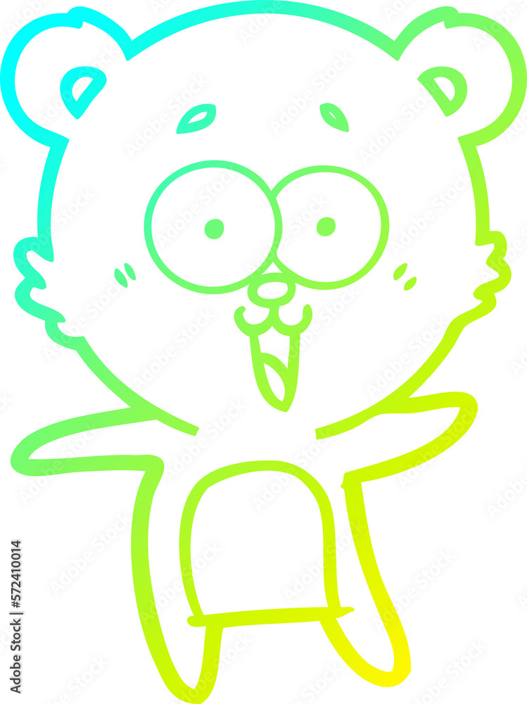 cold gradient line drawing laughing teddy bear cartoon cold gradient line drawing laughing teddy bear cartoon