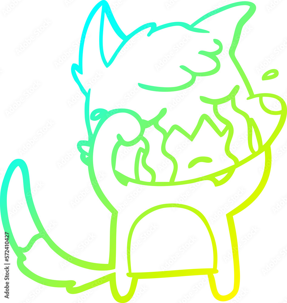 cold gradient line drawing crying fox cartoon cold gradient line drawing crying fox cartoon
