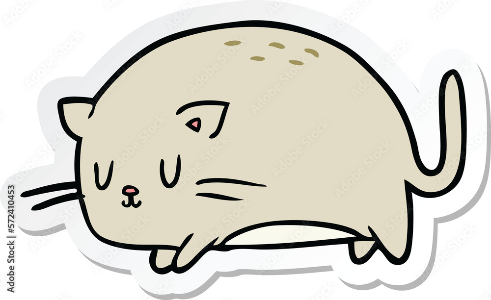 sticker of a cute cartoon cat sticker of a cute cartoon cat
