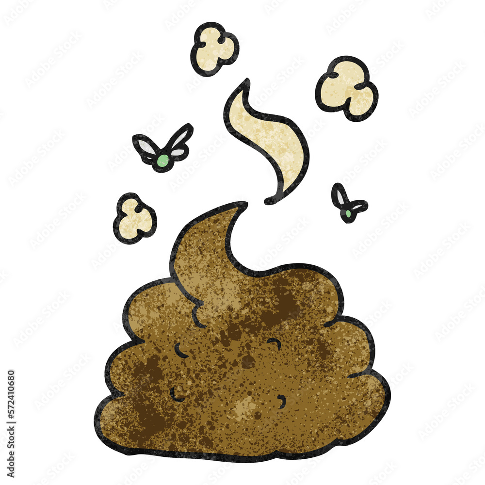 Fototapeta premium textured cartoon gross poop