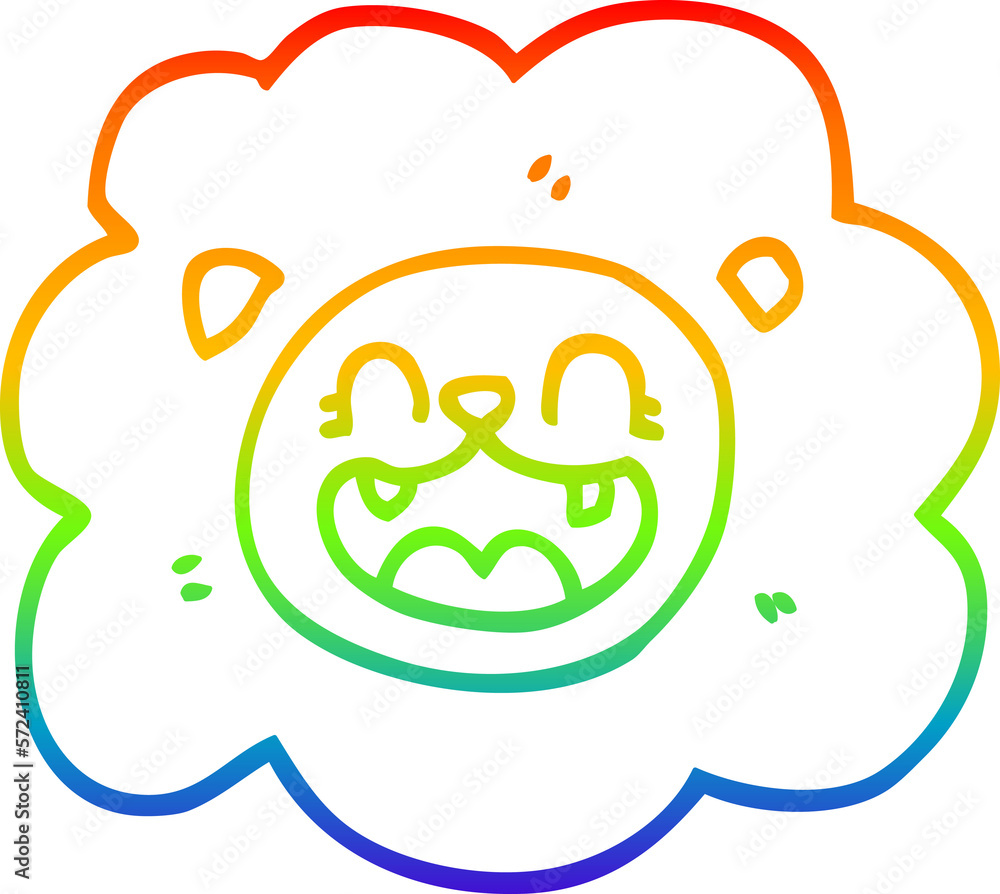 rainbow gradient line drawing cartoon lion rainbow gradient line drawing cartoon lion