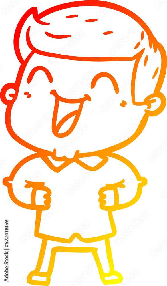 warm gradient line drawing cartoon man laughing warm gradient line drawing cartoon man laughing