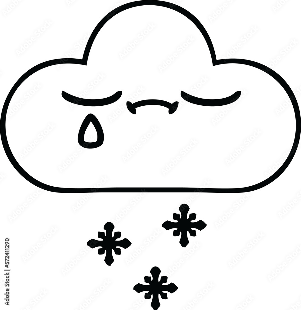 line drawing cartoon storm snow cloud line drawing cartoon storm snow cloud
