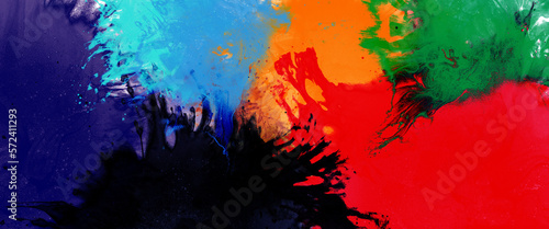 Colored painting abstract background, creative hand drawn illustration, brush stroke, wallpaper for print with watercolour splashes