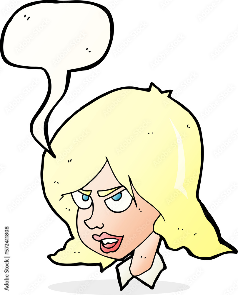 cartoon annoyed woman with speech bubble cartoon annoyed woman with speech bubble