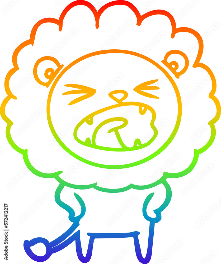 rainbow gradient line drawing cartoon lion rainbow gradient line drawing cartoon lion