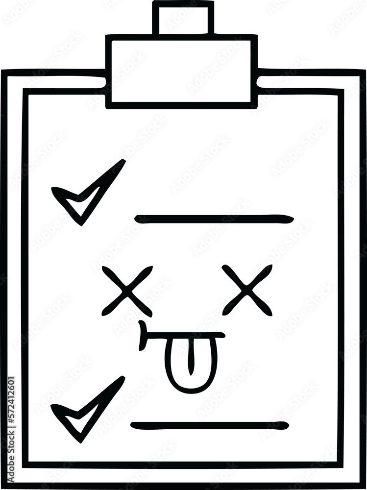 line drawing cartoon check list line drawing cartoon check list