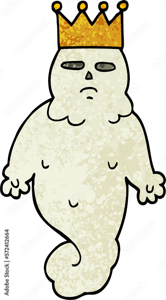 grunge textured illustration cartoon spooky ghost king grunge textured illustration cartoon spooky ghost king