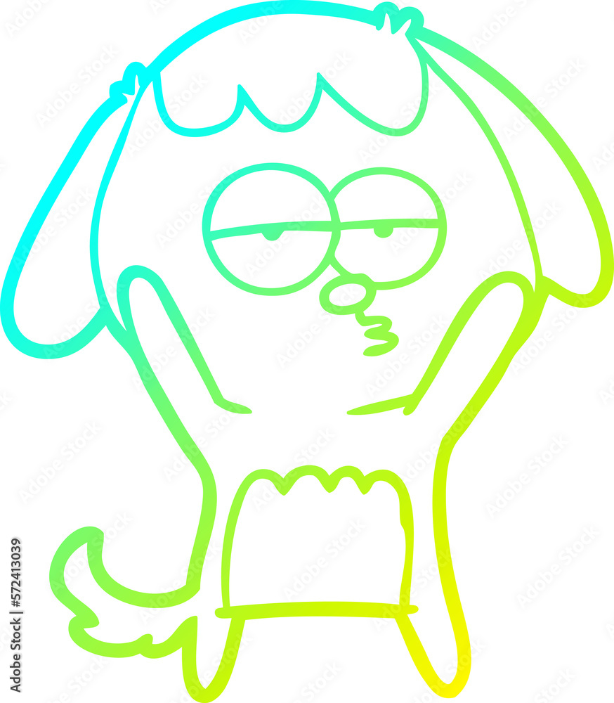 cold gradient line drawing cartoon bored dog cold gradient line drawing cartoon bored dog