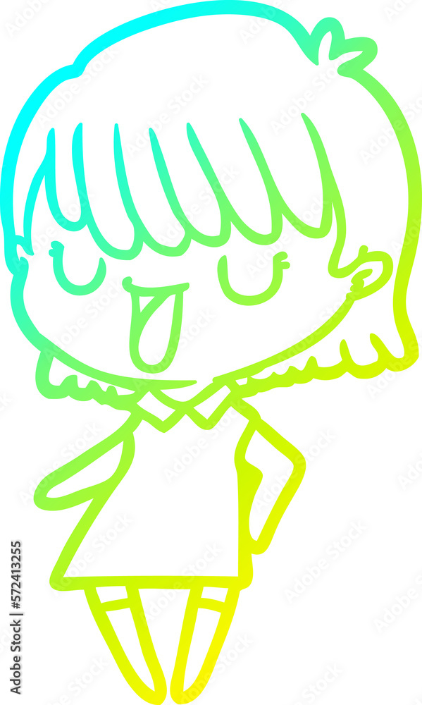cold gradient line drawing cartoon woman cold gradient line drawing cartoon woman