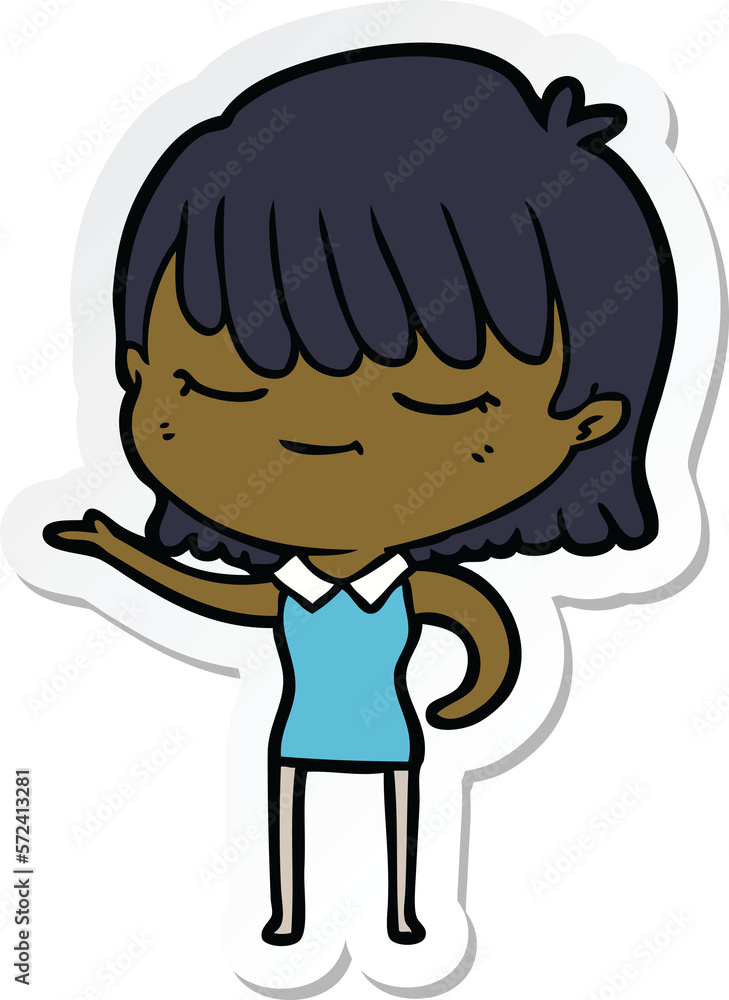 Obraz premium sticker of a cartoon woman