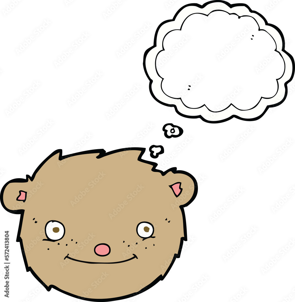 cartoon teddy bear head with thought bubble cartoon teddy bear head with thought bubble