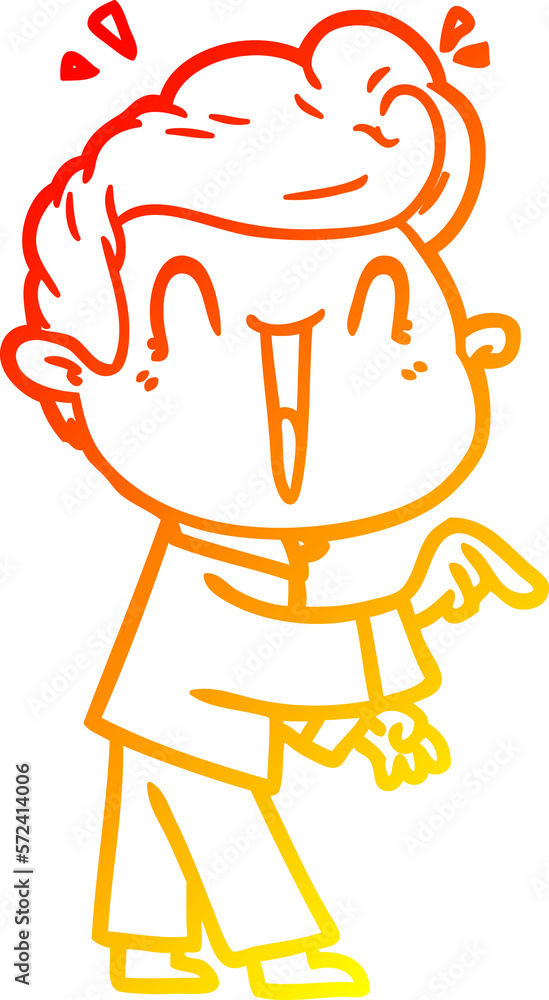 warm gradient line drawing cartoon excited man warm gradient line drawing cartoon excited man