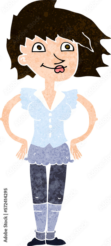 cartoon woman with hands on hips cartoon woman with hands on hips