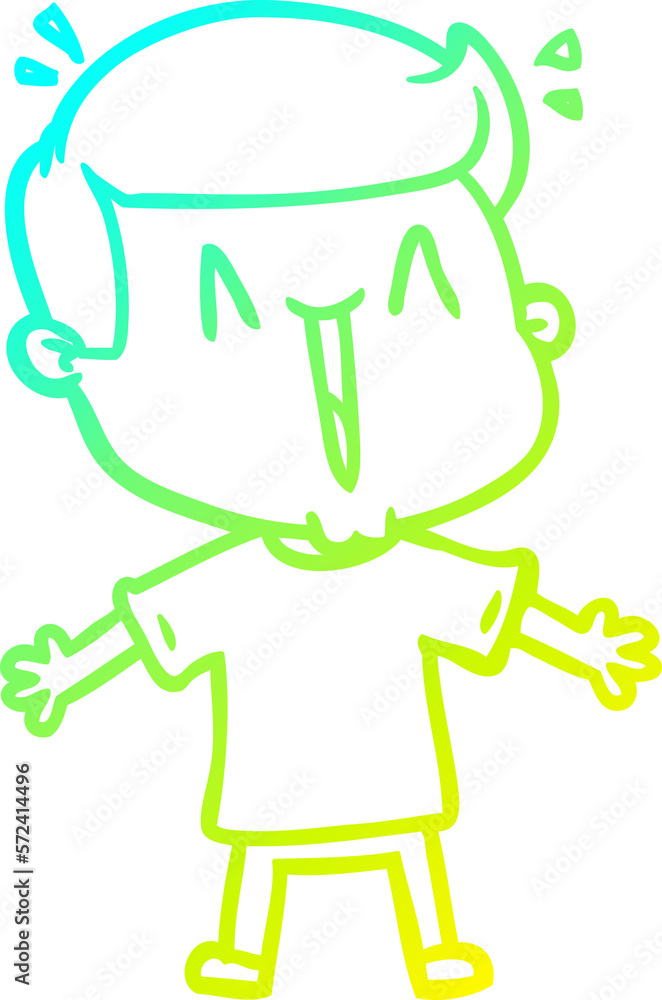 cold gradient line drawing cartoon excited man cold gradient line drawing cartoon excited man