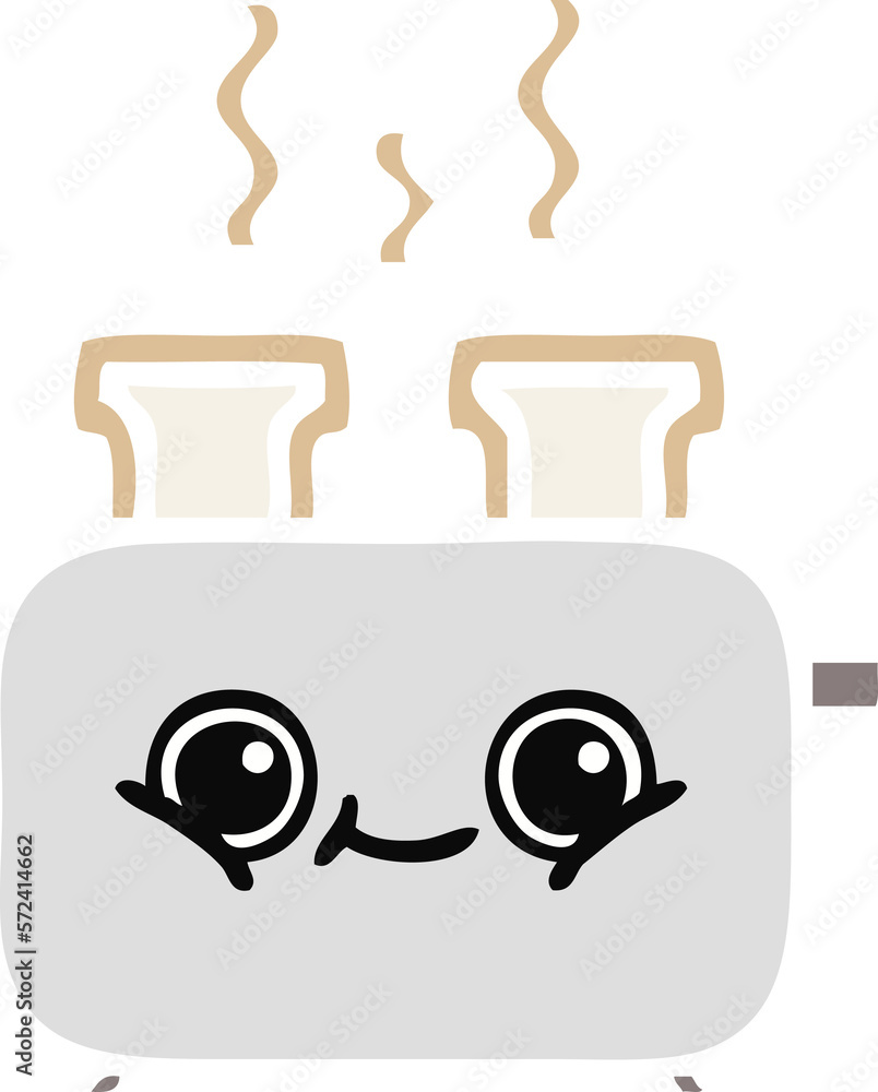 flat color retro cartoon of a toaster flat color retro cartoon of a toaster