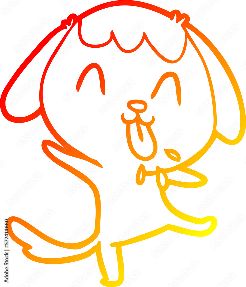 warm gradient line drawing cute cartoon dog warm gradient line drawing cute cartoon dog