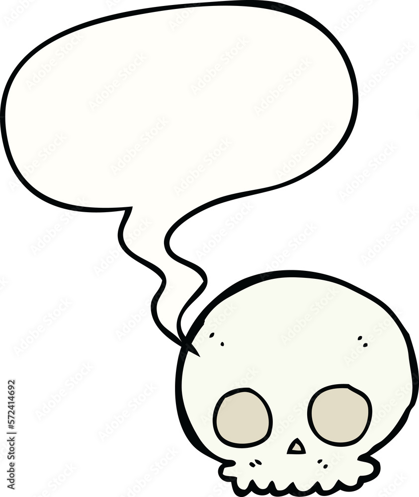 cartoon skull and speech bubble cartoon skull and speech bubble