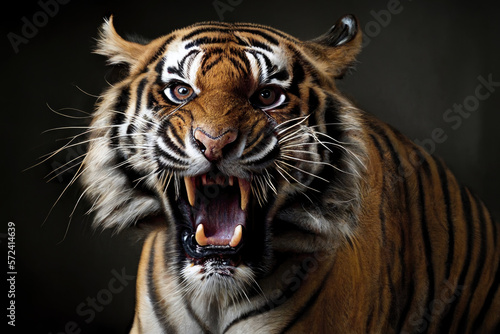 Fierce tiger growling — Generative AI