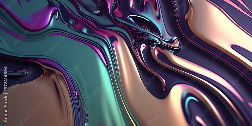 Holographic wavy background, Generative AI Holographic wavy background, Generative AI