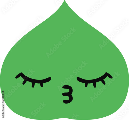 Canvastavla flat color retro cartoon expressional leaf
