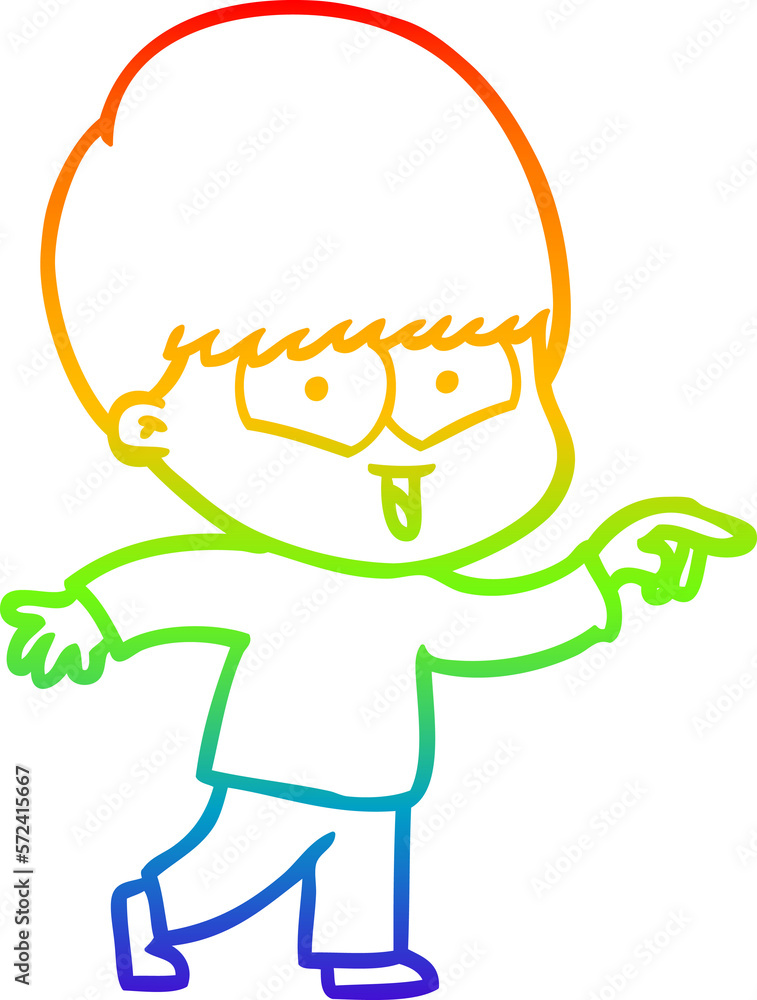 rainbow gradient line drawing cartoon happy boy rainbow gradient line drawing cartoon happy boy