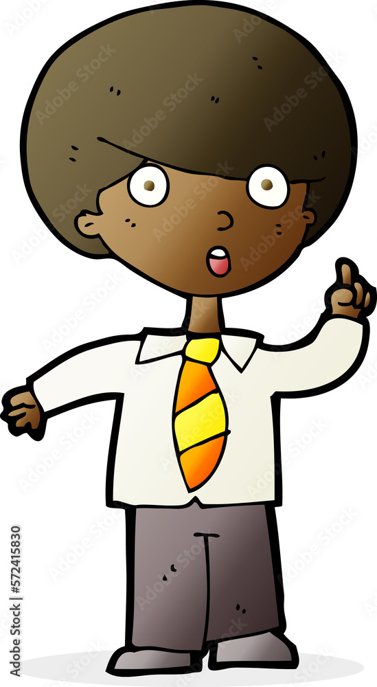 cartoon school boy answering question cartoon school boy answering question