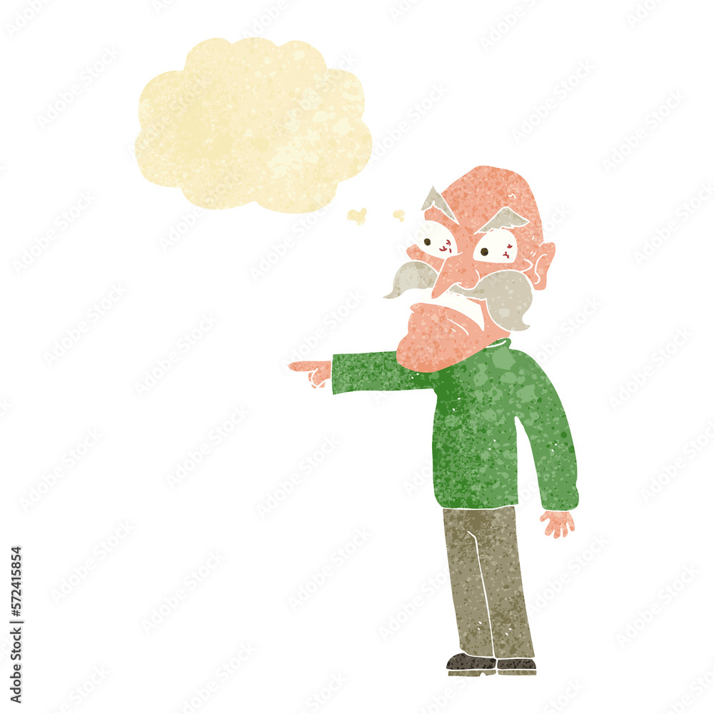 cartoon furious old man with thought bubble cartoon furious old man with thought bubble