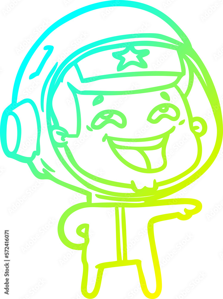 cold gradient line drawing cartoon laughing astronaut cold gradient line drawing cartoon laughing astronaut