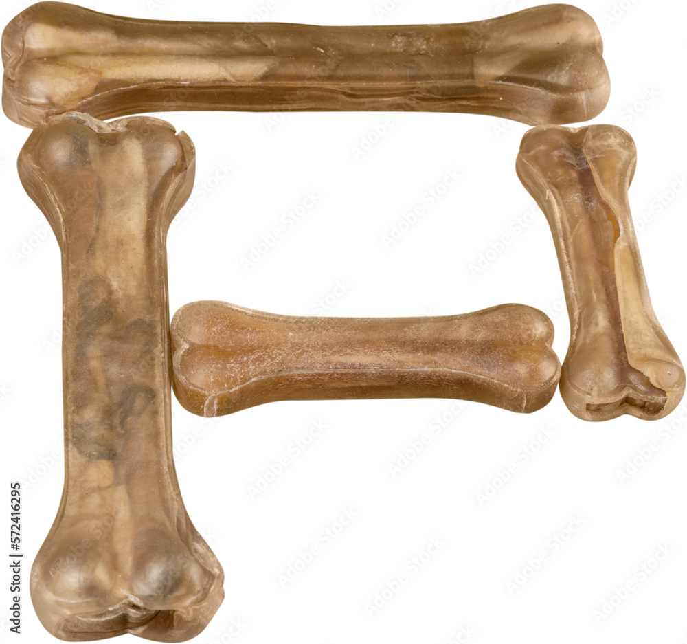Letter P Made of Dog Bones Isolated Letter P Made of Dog Bones Isolated